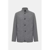 Vakko Stand Collar Wool Polyamide Jacket - 52 - Gri