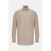 Vakko Striped Pattern Shirt - 42 - Bej