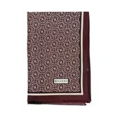 Vakko Twill İpek Şal - Helezon Monogram - Bordo Krem