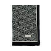 Vakko Twill İpek Şal - Helezon Monogram - Siyah Krem