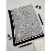 Vakko Twill İpek Şal Monogram Siyah