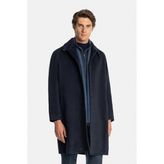 Vakko Wool Acrylic Coat - 54 - Mavi