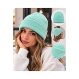 Valens Mint Yeşili Unisex Triko Bere – Katlamalı Basic Kışlık Bere