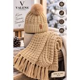 Valens Vizon Ponponlu Bere Atkı 2’li Kışlık Set