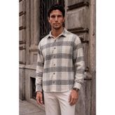 Valiberta Brandon Relaxed Fit Pamuklu Geniş Çizgili Oduncu Erkek Gömlek - Açık Mavi