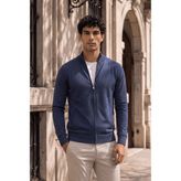 Valiberta Volare Premium Likralı Fermuarlı Erkek Triko Hırka - Lacivert - S