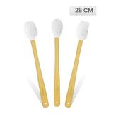 Valletta Indigo 3'Lü Beyaz Noktalı Bambu Silikon Spatula Seti Uzun 26 Cm Vlt1516