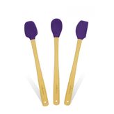 Valletta Indigo 3'Lü Mor Bambu Silikon Spatula Seti Uzun 26 Cm Vlt1506