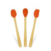 Valletta Indigo 3'Lü Turuncu Bambu Silikon Spatula Seti Uzun 26 Cm Vlt1512