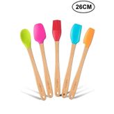 Valletta Indigo 5 Li Renkli Bambu Silikon Spatula Seti Uzun 26 cm