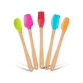 Valletta Indigo Bambu Silikon Spatula Seti 5'li Çok Renkli