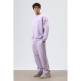 VAMOSCLO Basic Oversize Yıkamalı Sweatshirt Lila