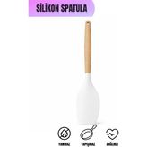 Van Vleck Silikon Sıyırma Spatulası – Isıya Dayanıklı Yapışmaz Kazıyıcı ve Karıştırıcı Mutfak Spatulası - Beyaz