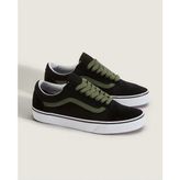 Vans Old Skool Erkek Günlük Spor Ayakkabı Düz Taban Siyah-Yeşil Renkli Konforlu Tasarım - Siyah - Yeşil