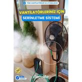 Vantilatör Serinletme Sistemi Buharlama Sisleme Misting Cafe Bahçe Balkon Veranda Su Buhar Püskürtme