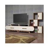 Variant Flora Duvar Raflı Ceviz Krem Tv Ünitesi