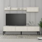 Variant Krem Siyah Lyon Duvar Raflı Tv Ünitesi