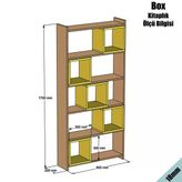 Variant Mobilya Box Kitaplik - Beyaz / Sari (Kutu)