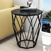 Variant Sofya Metal Ayaklı Siyah Mermer Yan Sehpa