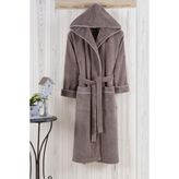 Varol Biyeli Kapşonlu Bambu Bornoz - 2XL - Kahverengi