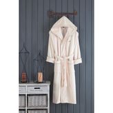 Varol Biyeli Kapşonlu Bambu Bornoz - 3XL - Krem