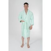Varol Biyeli Şal Yaka Bambu Bornoz - Mint - 3XL