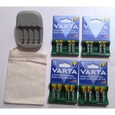 Varta 8 Adet Varta 2100MAH Aa Kalem +8 Adet Varta 800MAH Aaa Ince Pil+Ikea Stenkol Otomatik Şarj Aleti (Aa-Aaa)+Saklama Kesesi