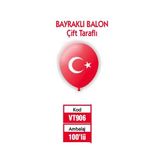 Vatan Balon Ayyıldız Baskılı 100 Lü VT906 - Renkli - düz