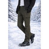 Vatan Tekstil Içi Polarlı Kışlık Ithal Softshell Rüzgar Geçirmez Su Itici Kumaş Erkek Pantolon - XL - Haki