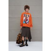 #vdr viadellerose Turuncu Pop-Art Baskılı Oversize Sweatshirt 18216