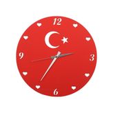 Vedemo Ahşap Duvar Saati Ay Yıldız Beyaz