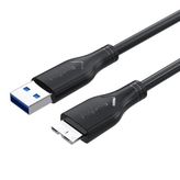 Veggieg 1 mt Micro B HDD Şarj ve Data 3.0 USB Kablo