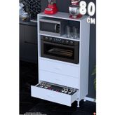 Velar 80 cm 3 Çekmeceli Mikrodalga Fırın Mutfak Erzak Dolabı Çok Amaçlı Banyo Dolabı 80x150x32 cm