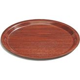 Veliday Ahşap Desenli Kaymaz Kaydırmaz Yuvarlak Tepsi 33 cm Cafe Restaurant Kaydırmaz Tepsi