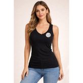 Veloure Kadın Atlet Sütyenli V Yaka Modal 1 Adet Siyah, 1 Adet Yeşil Pedli Atlet-Bluz-T-Shirt (Kota) - Siyah - Yeşil