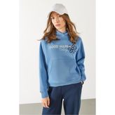 VENA Kadın Pasific Baskılı Sweatshirt - Mavi