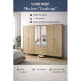 Venatto Focus 6 Aynalı Dolap (%100Mdf) Meşe