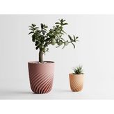 Ventra Dekoratif Saksı - Çizgili Modern Bitki Saksısı 20 cm - 180x180x205mm - 1 Adet