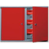 Vera Concept Store 2 Kapaklı Anahtarlı Metal Asma El Aleti Dolabı 36 Avadanlıklı Kırmızı 80X60X20 cm