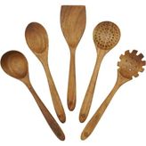 Vera Concept Store Aura Akasya Ahşap 5 Parça Mutfak Seti El Yapımı Tahta Kaşık Spatula