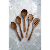 Vera Concept Store Ceviz Ağacı (Doğu Cevizi) 5 Parça Pro Luks Tahta Kaşık, Spatula Ahşap Mutfak Seti
