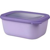 Vera Concept Store Cirqula Çok Amaçlı Kase Dikdörtgen Nordic Lilac – 1500 ml – Stok Kutusu, Buzdolabı Kutusu, Derin Dondurucu, Mikrodalga Fırın Kabı ve Kapaklı Servis Ka