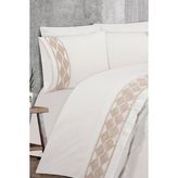 Verona Fransız Dantelli Çift Kişilik Nevresim Takımı Krem Bej - 230 x 240 cm