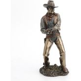 Veronese Bronz Renk Ateş Eden Kovboy Figür 31cm
