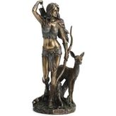 Veronese Bronz Renk Mitolojik Artemis Figürü 25CM