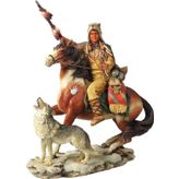 Veronese Serisi- Atlı Kurtlu Kızılderılı-18*8,5*21 Cm.