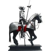Veronese Zırhlı Metal Atlı Şovalye Figürü 55 cm