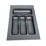 Versa Antrasit Dokulu Çekmece İçi Kare Antibakteriyel Plastik Kaşıklık 33 X 49
