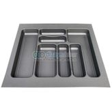 VERSA ANTRASİT DOKULU ÇEKMECE İÇİ KARE ANTİBAKTERİYEL PLASTİK KAŞIKLIK 55 X 49