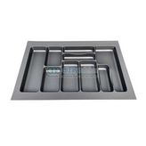 VERSA ANTRASİT DOKULU ÇEKMECE İÇİ KARE ANTİBAKTERİYEL PLASTİK KAŞIKLIK 75 X 49